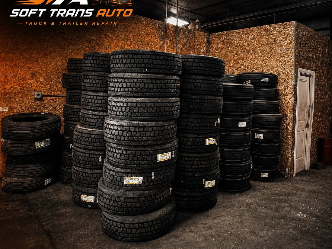 Truck tire inventory ready for tire service